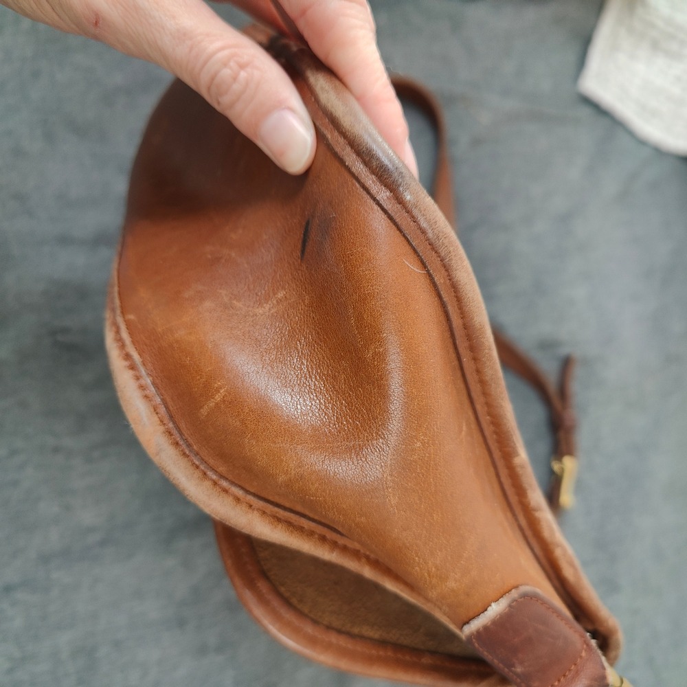 Vintage 90s Coach City Bag Women Medium Tan Leather Turnlock Crossbody AS IS - Picture 12 of 13